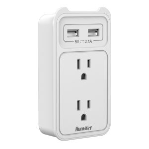 HUNTKEY SMD407 WALL POWER MOUNT 2 USB, 2 OUTLET