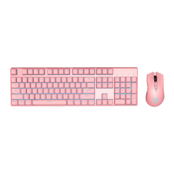 Motospeed CK700 Pink Mechanical Keyboard & Mouse Combo